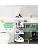 Ъглова етажерка с колелца за баня 4-етажна